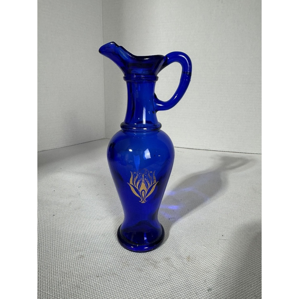 Vintage 1970s Avon Skin So Soft Cobalt Blue Bath Oil Decanter No Lid - Picture 2 of 10